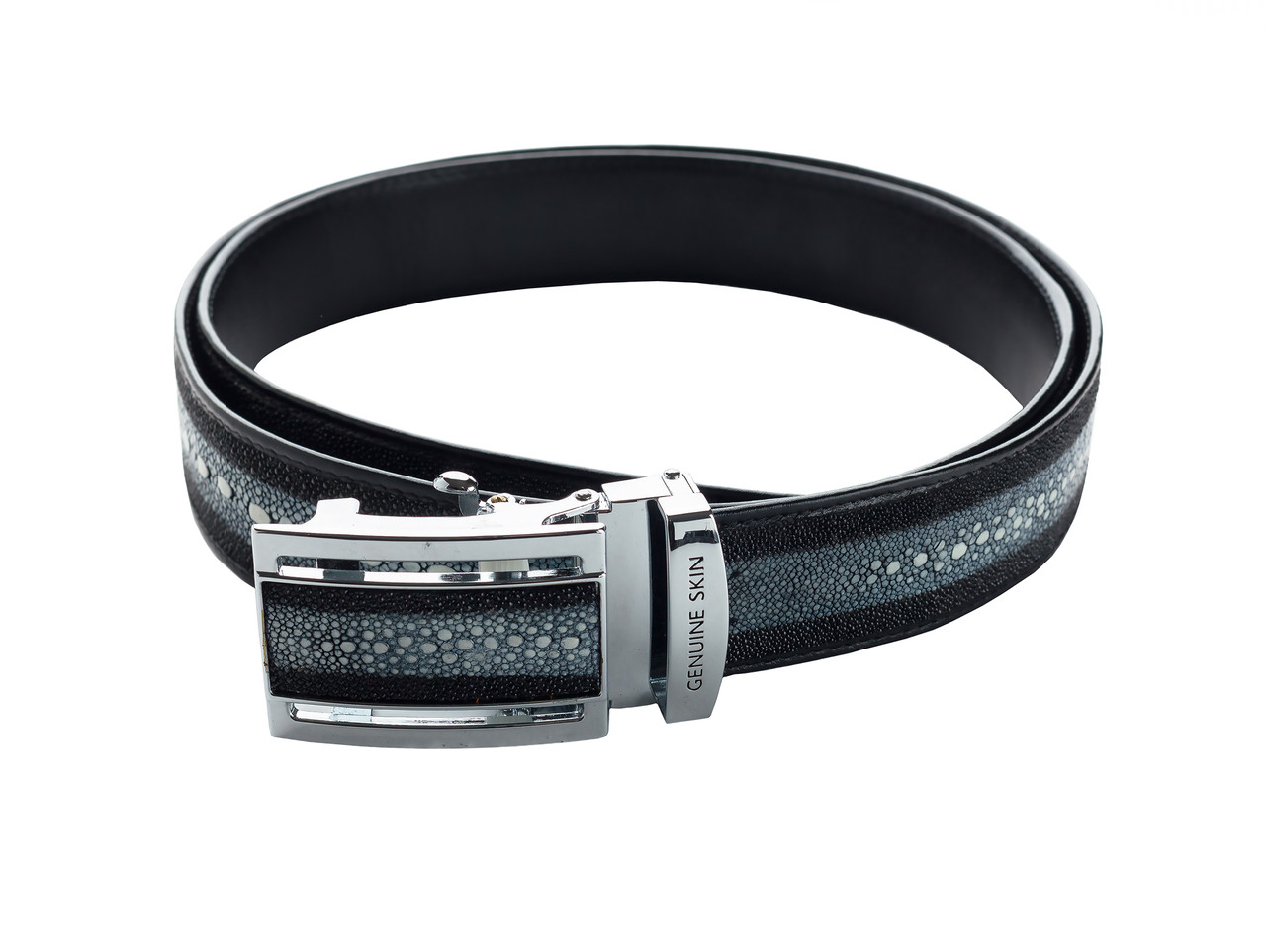 Ремінь зі шкіри морського скату Ekzotic Leather з білою спинкою (stb12), фото 1