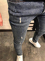 Джинсы мужские синие рваные весна лето осень ТОП КАЧЕСТВО модные джинсы