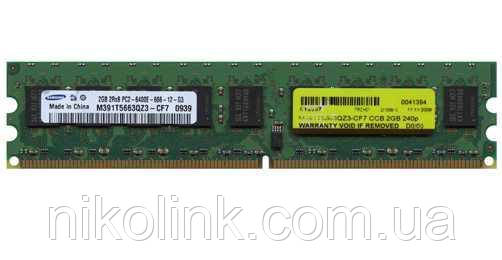 Пам'ять Samsung DDR2 1 GB PC2-6400E (800Mhz) (M391T2863QZ3-CF7)(8x1) — Б/У