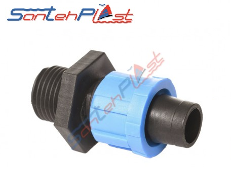 Муфта з різьбою для краплинної стрічки Santehplast D17х1/2"Н