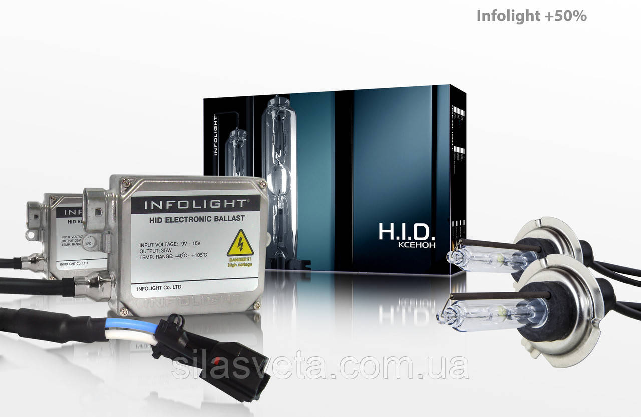 Комплект ксенонового світла "INFOLIGHT" (H7)(4300K)(+50%)