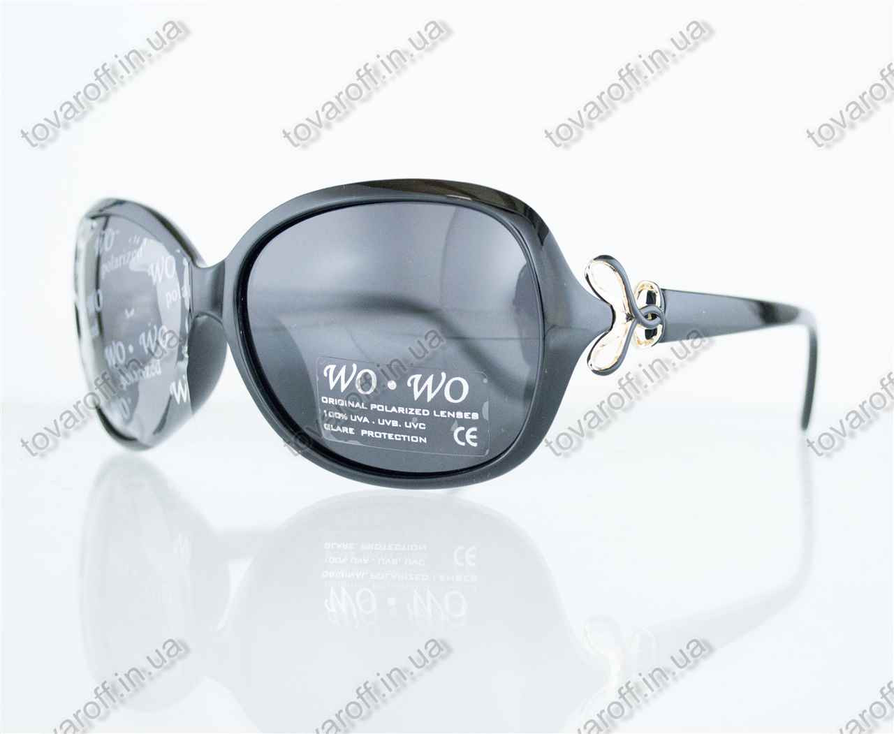 Оптом окуляри жіночі сонцезахисні поляризаційні - Чорні - 068