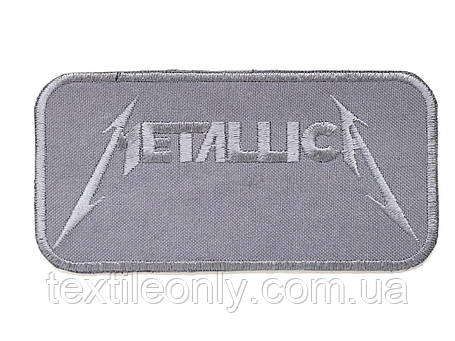 Нашивка Metallica колір сірий 120x60 мм, фото 1
