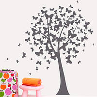 Вінілова наклейка Дерево метеликів (ПВХ наклейки декор плівка самоклеюча) глянсова 830х1200 мм