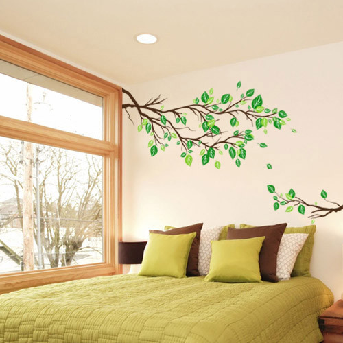 Виниловая наклейка на обои Ветви дерева (наклейки деревья для декора стен) глянцевая Малый набор 2 ветки - фото 1 - id-p901005588