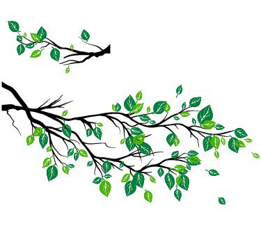 Виниловая наклейка на обои Ветви дерева (наклейки деревья для декора стен) глянцевая Малый набор 2 ветки - фото 6 - id-p901005588
