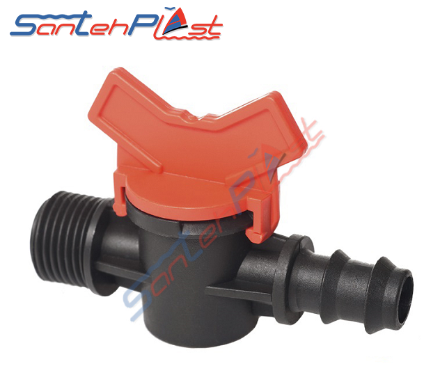 Кран з різьбленням для краплинної трубки Santehplast КСН16х1/2"Н