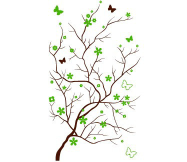 Интерьерная наклейка Весеннее деревце (наклейки деревья листья природа оракал) глянцевая 570х1000 мм - фото 9 - id-p901005649