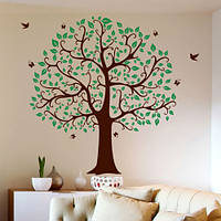 Декоративная наклейка Двухцветное дерево семьи (родовое дерево для фотографий) глянцевая 1655х1800 мм