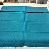 Льон темно-бірюзовий, кольору морської хвилі, ширина 150 см, фото 2