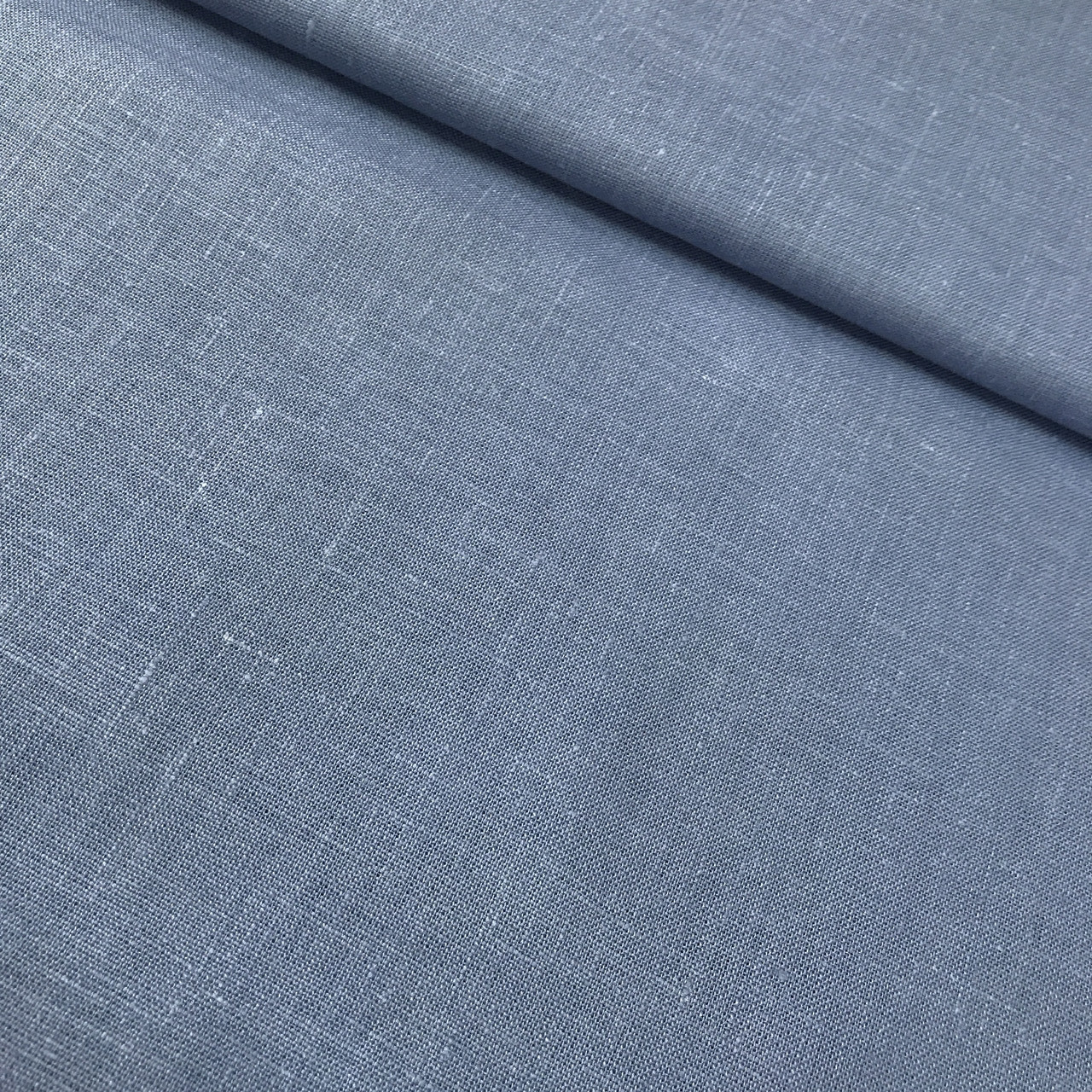 Льон колір світло-синій джинс, ширина 150 см