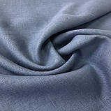 Льон колір світло-синій джинс, ширина 150 см, фото 3