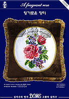 Набір для вишивання хрестом подушки «Ароматна троянда» DOME 120204