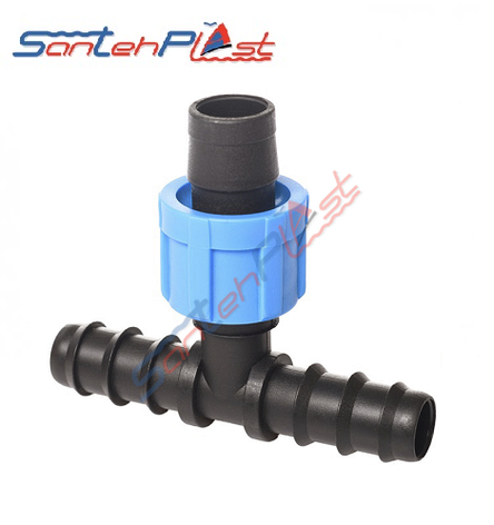 Трійник для краплинної трубки і стрічки Santehplast D 16, фото 1