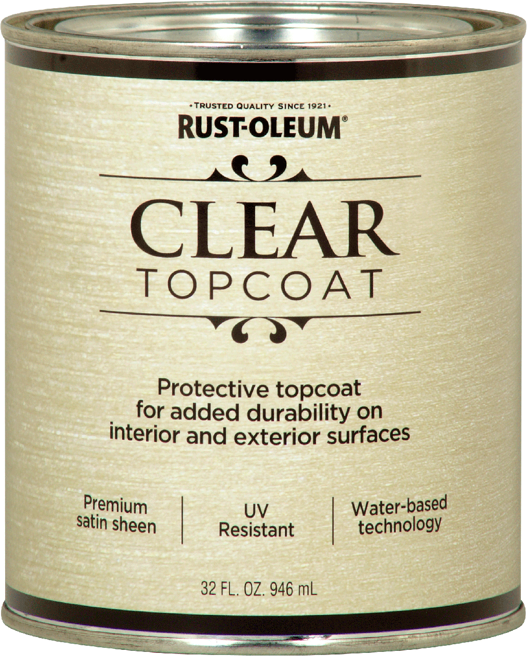 Лак акриловий, напівматовий, Rust-Oleum Clear Topcoat, 0,946л