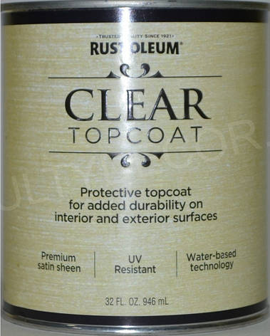 Лак акриловий, напівматовий, Rust-Oleum Clear Topcoat, 0,946л, фото 3