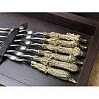 Набір шампурів ручної роботи на подарунок «Бівак » у кейсі з натурального дерева, фото 4