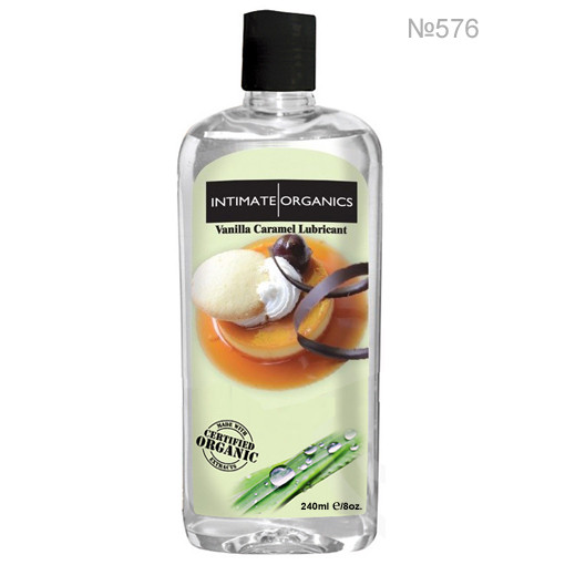 Мастило-лубрикант IntimateOrganics зі смаком карамелі та ванілі 240 мл, фото 1
