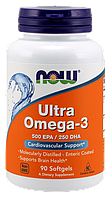 Жирні кислоти NOW Foods Ultra Omega-3 (500 EPA/250 DHA) 90 Softgels