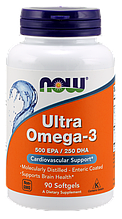 Жирні кислоти NOW Foods Ultra Omega-3 (500 EPA/250 DHA) 90 Softgels