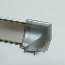 Кут внутрішній на плінтус алюмінієвий вузький 14х14 мм