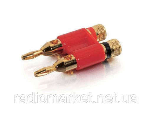 Роз'єм (штекер) "Banan" здвоєний, gold, фото 1