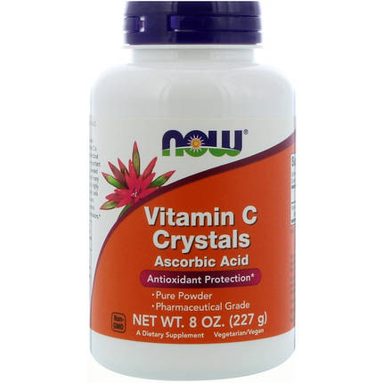 Аскорбінова кислота NOW Foods Vitamin C Crystals 8 oz (227 g), фото 1