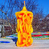 Воскова свічка "Коралові Маки та Колоски" з бджолиного воску, фото 5