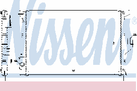 Радіатор охолодження двигуна з кондиціонером Logan/MCV/Sandero 1.4-1.6 MPI/1.5 DCI Faza 2 Nissens 637612