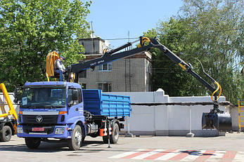 Самоскид АС-3163.02 КОБАЛЬТ на шасі FOTON DAIMLER з крано-маніпуляторної установкою і грейферним ковшем, фото 2