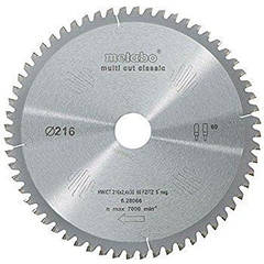 Пиляльний диск Metabo Multi cut HW/CT 216х2.4/1.8x30, Z60 FZ/TZ 5° відр.