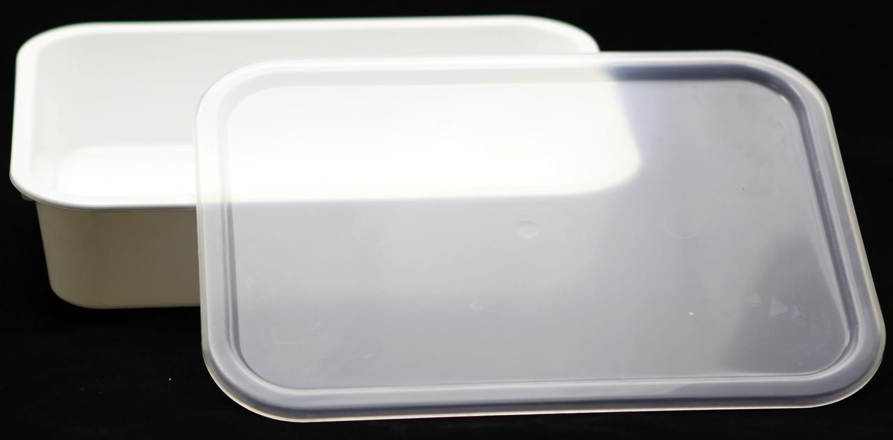 Пластиковый прямоугольный контейнер (лоток) "гастоемкость" 1.8 л с жесткой крышкой (натуральный цвет крышки) - фото 9 - id-p228102403