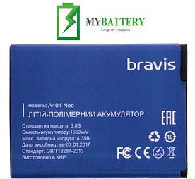 Оригінальний акумулятор АКБ (Барарея) для Bravis A401 Neo 1650 mAh 3.8V