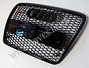 Решітка радіатора RS6 на Audi A6 2005-2012 (чорна з чорною окантовкою), фото 3