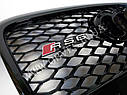 Решітка радіатора RS6 на Audi A6 2005-2012 (чорна з чорною окантовкою), фото 4