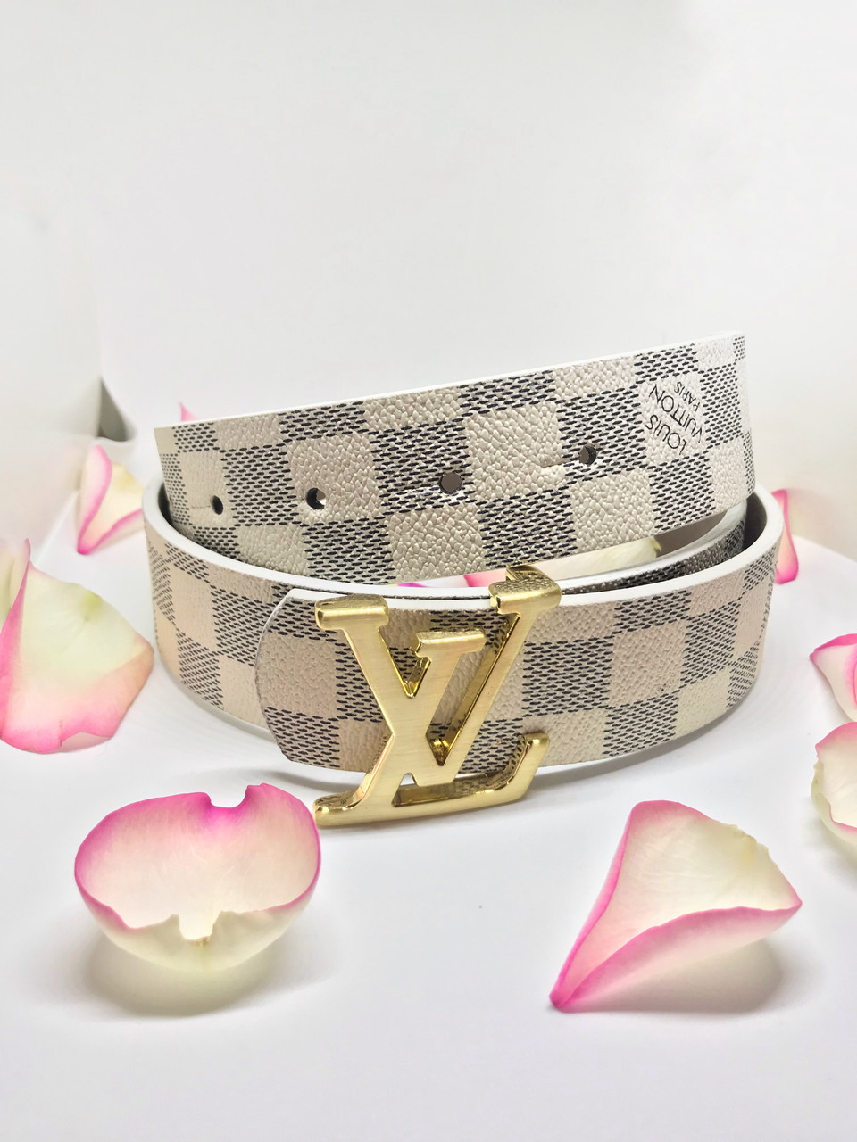 Ремінь жіночий Louis Vuitton White Луї вітон