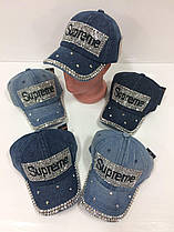 Дитячі джинсові кепки Supreme для дівчаток, р.54 Китай (Capri Corn)