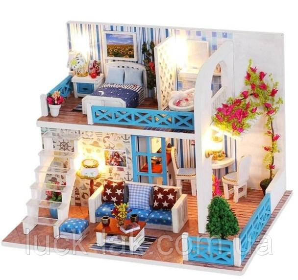Домик кукольный, миниатюра, двухэтажный, DIY набор для сборки, ночник - фото 1 - id-p759815999