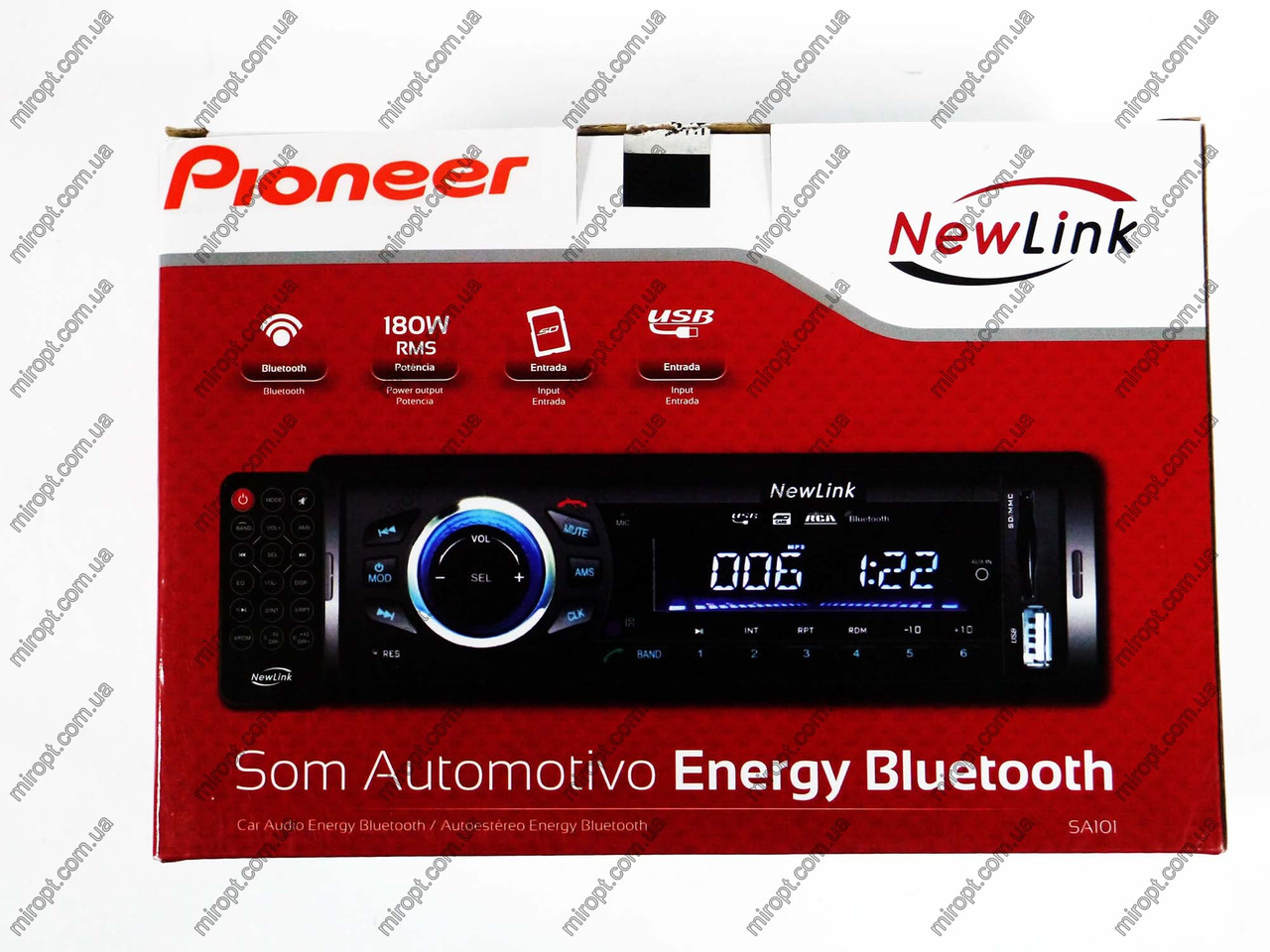 Автомагнітола NewLink SA101BT — Bluetoh + Usb + SD + AUX + Fm + пульт