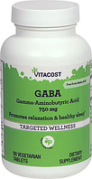 Гамма-аміномасляна кислота, Vitacost, GABA Gamma Aminobutyric Acid, 750 мг, 90 капсул