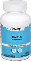 Биотин, Vitacost, Biotin, 10000 мкг, 50 капсул