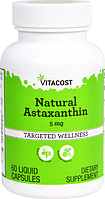 Астаксантин, Vitacost, Natural Astaxanthin, 5 мг, 60 капсул