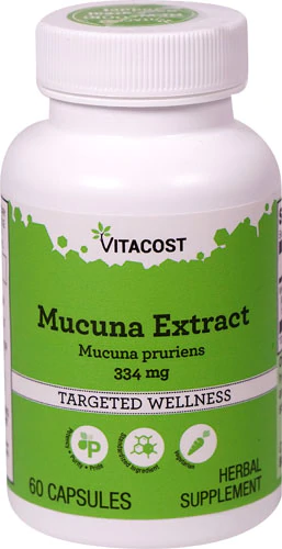 Мукуна, екстракт, Vitacost, Mucuna Extract, 334 мг, 60 капсул