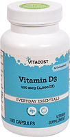 Вітамін D3, Vitacost, Vitamin D3, 4000 IU, 100 капсул