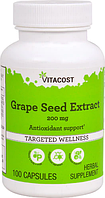 Виноградні кісточки, екстракт, Vitacost, Grape Seed Extract, 200 мг, 100 капсул