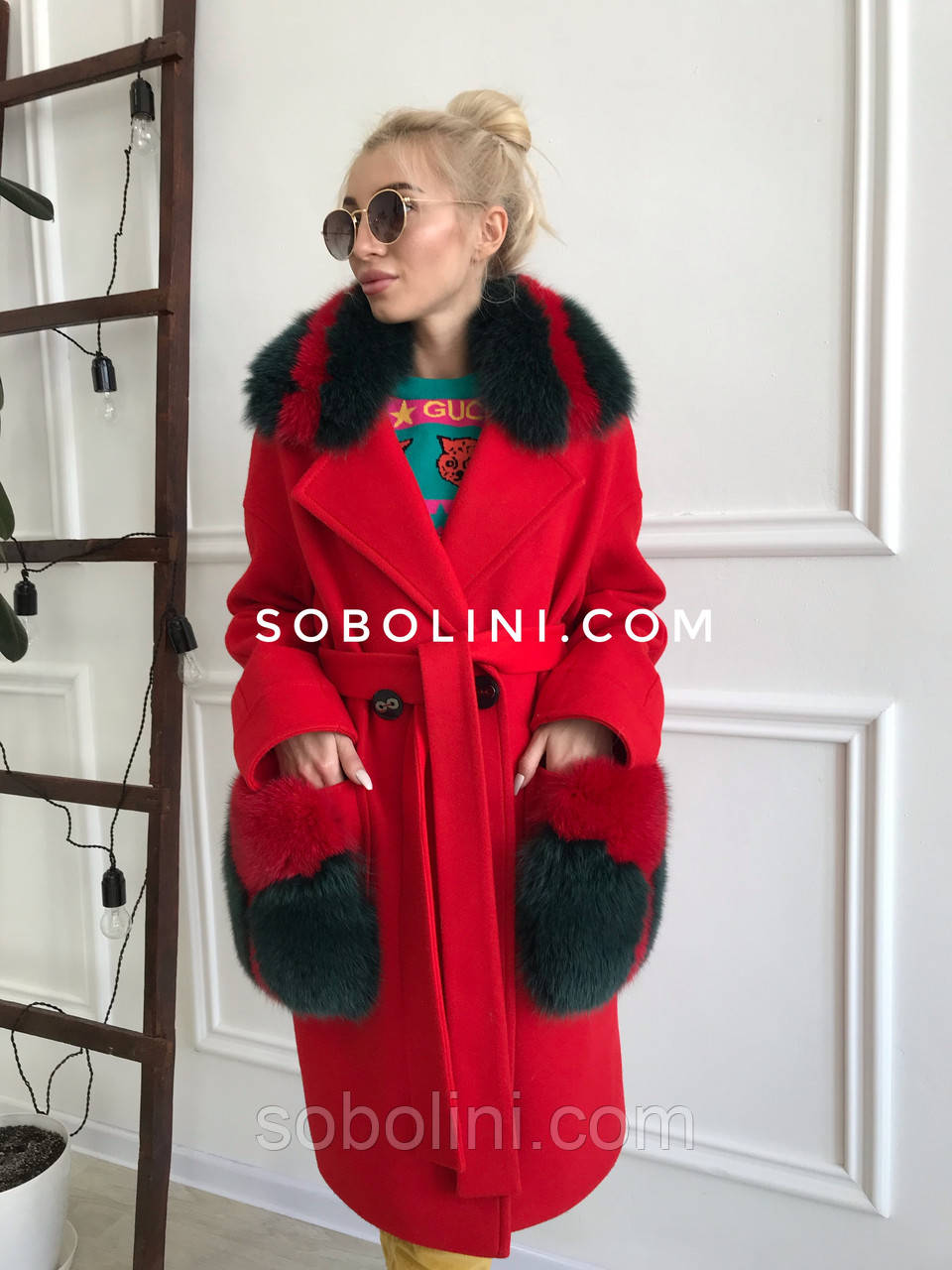 Пальто Brenda демісезонне з песцем