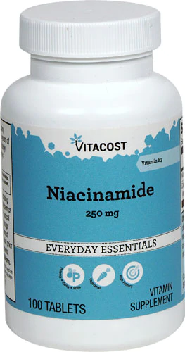 Ніацинамід, Vitacost, Niacinamide - Vitamin B3, 250 мг, 100 таблеток