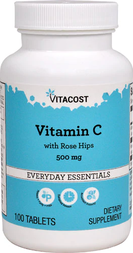 Вітамін C з шипшиною, Vitacost, Vitamin C with Rose Hips, 500 мг, 100 таблеток