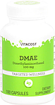 Диметиламіноетанол, Vitacost, DMAE, 100 мг, 100 капсул