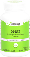 Диметиламіноетанол, Vitacost, DMAE, 100 мг, 100 капсул